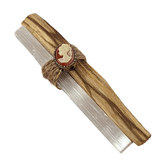 Selenite & Palo Santo Charm Wands by Lunula Luxe