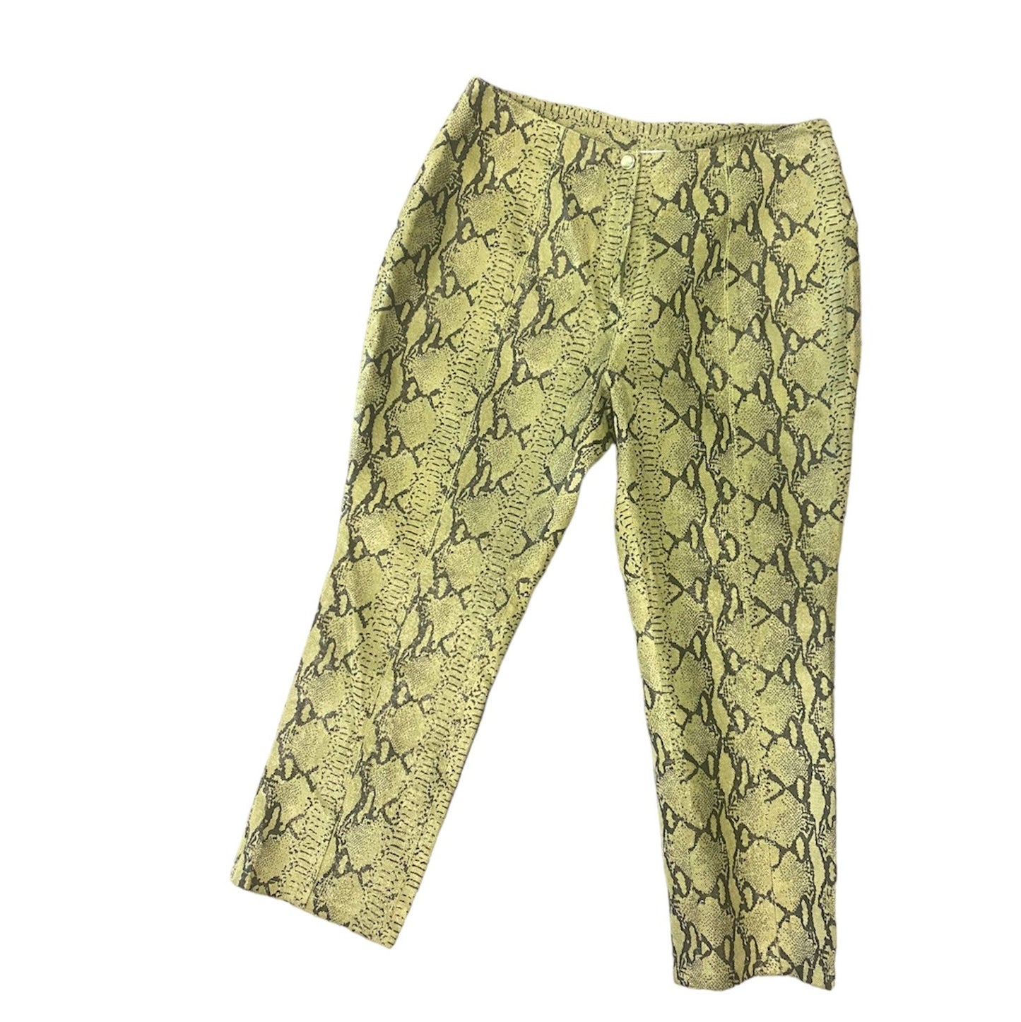 90s/Y2K Leather Snakeskin Print Capris by Paolo Santini