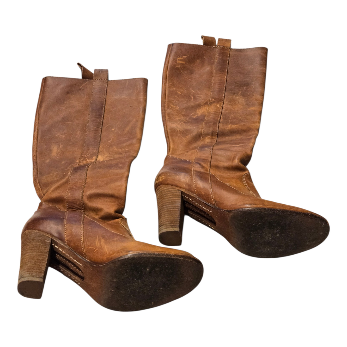 Frye Villager Leather Heel Boots - Size 7.5