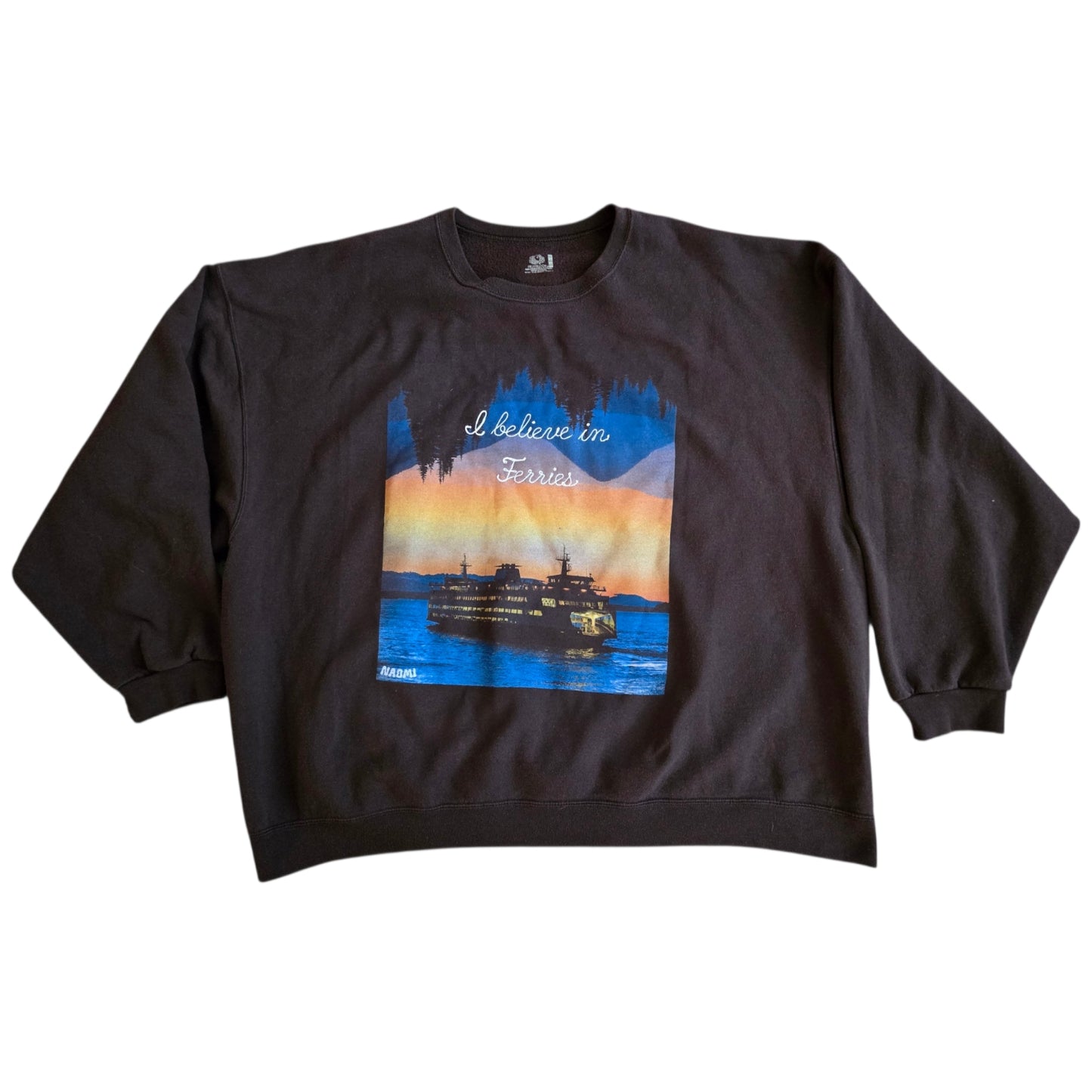 I Believe in Ferries Brown Crewneck - Size 4XL