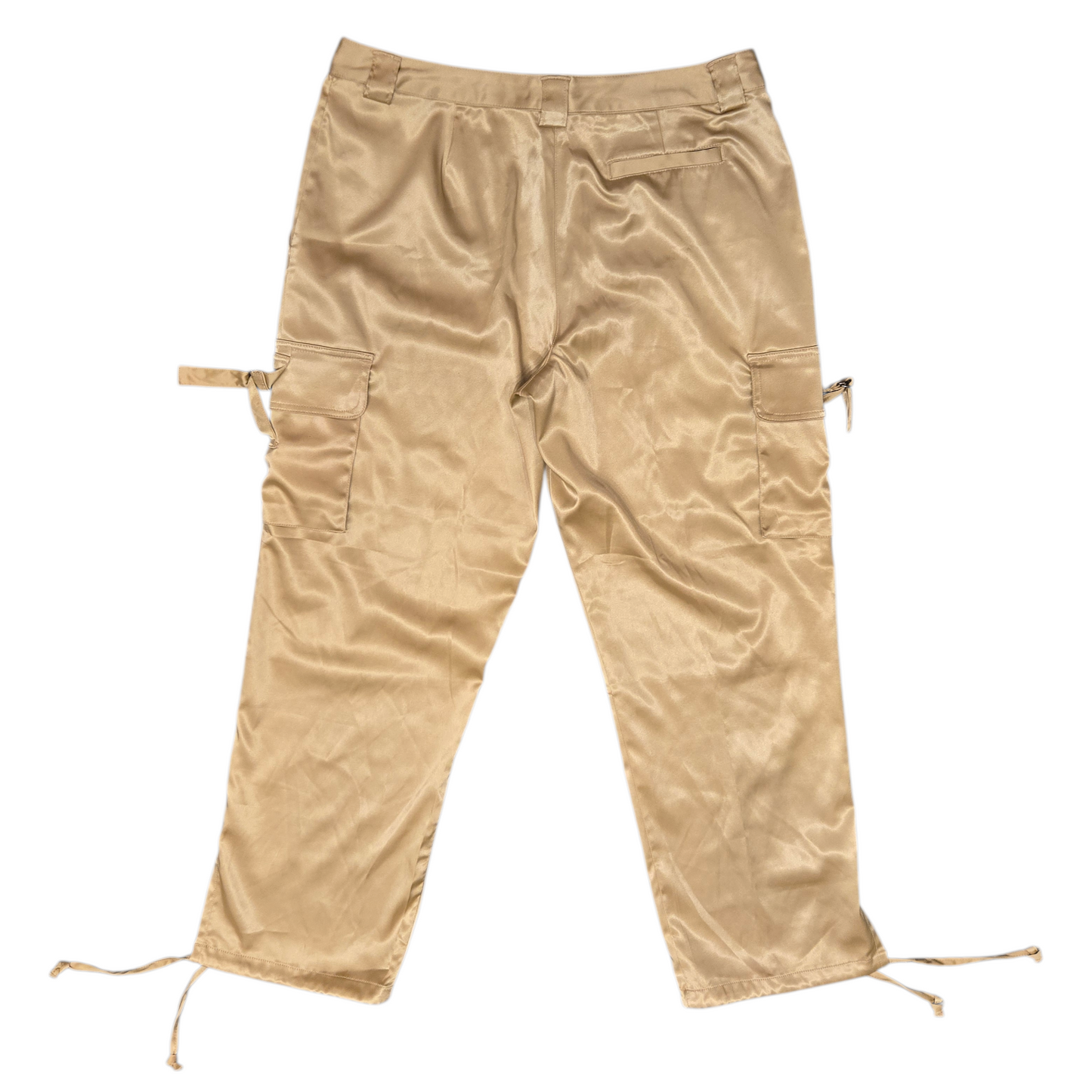 Y2K Gold Satin Cargo Pants by IDG