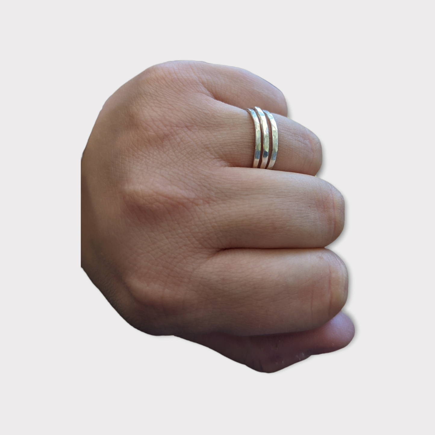 Hammered Sterling Stacker Rings by Stephanie Norris