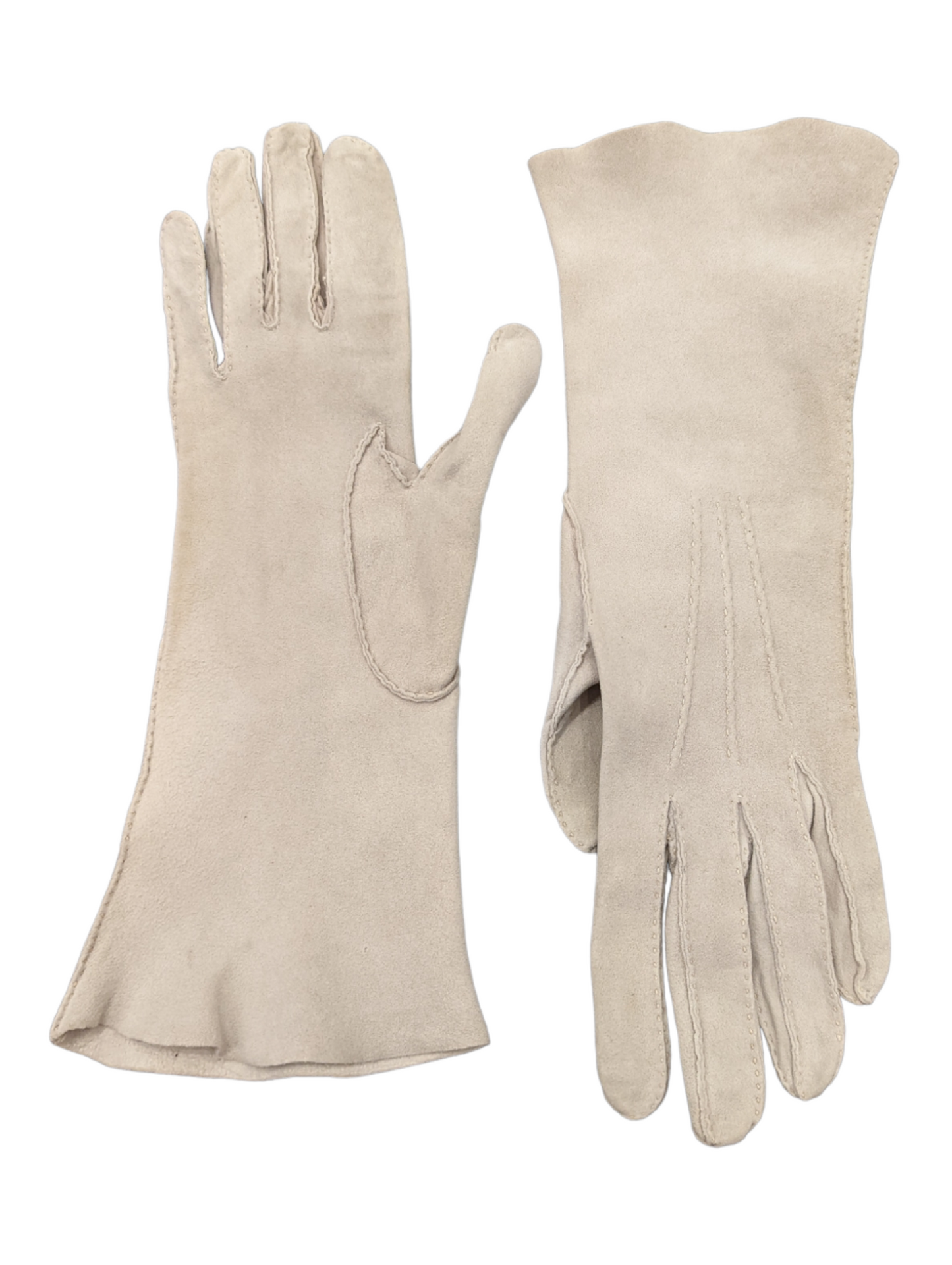 1960s Beige Suede Gloves