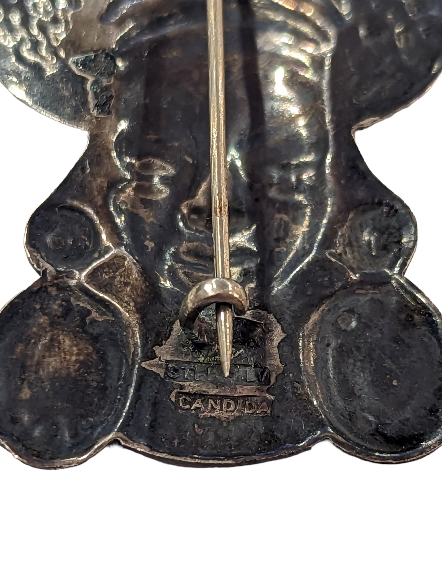 1950s Sterling & Inlay Brooch by Candida