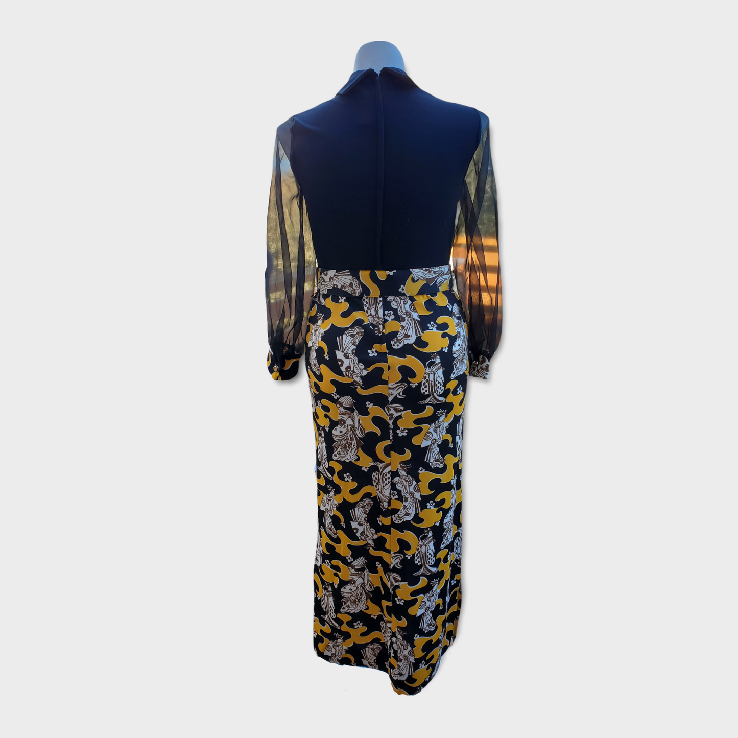 1960s Japanese Novelty Print Hostess Dress