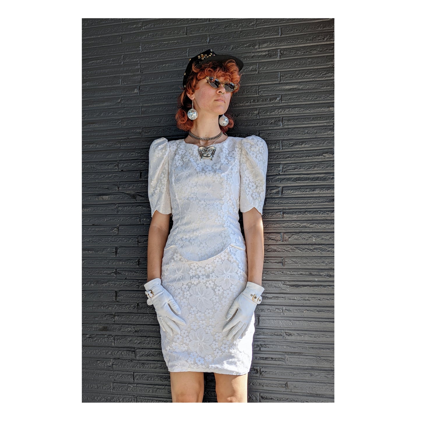 80's White Lace Gunne Sax Dress