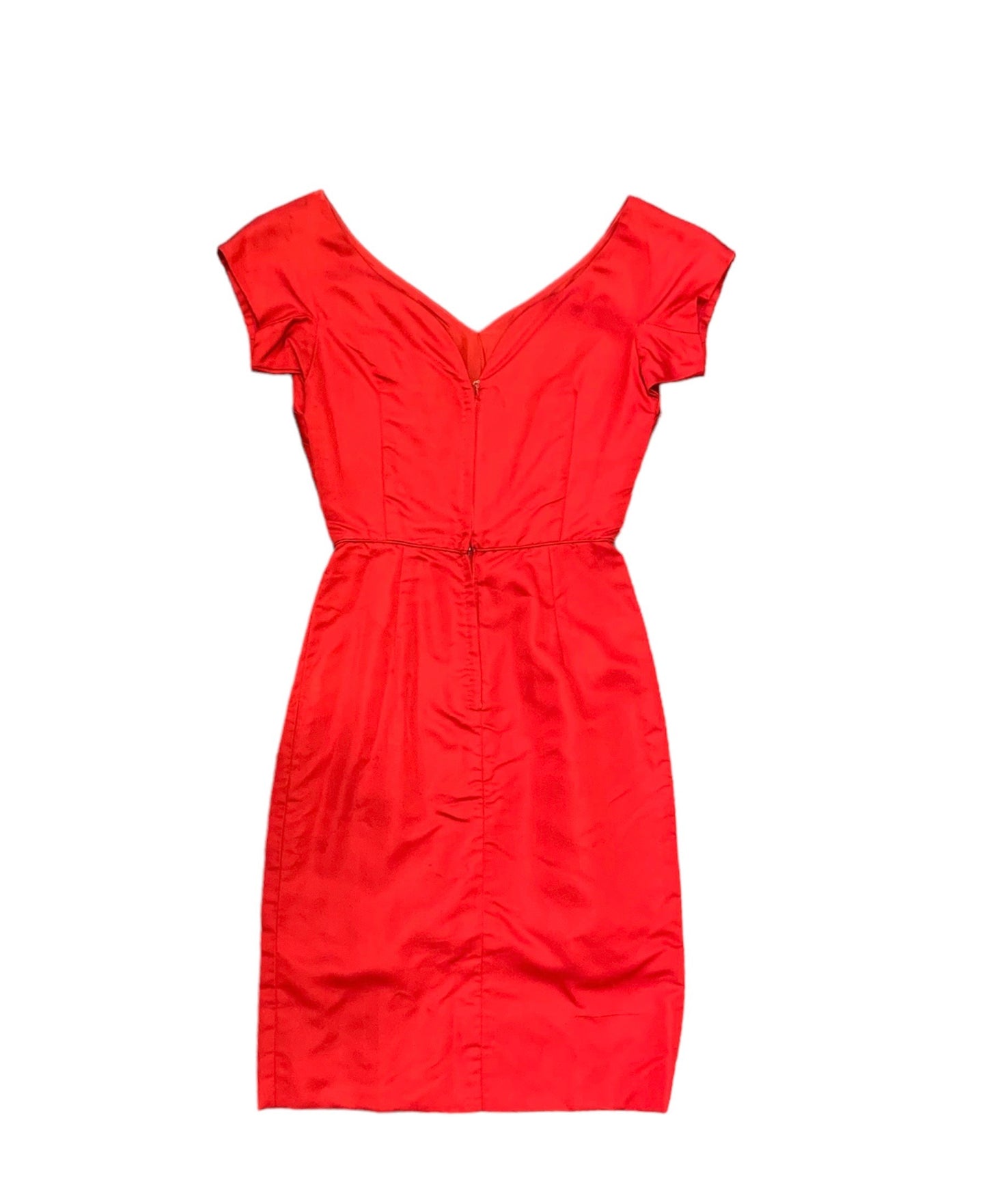 1950s Avant Garde Satin Dress by Reed’s Parisian