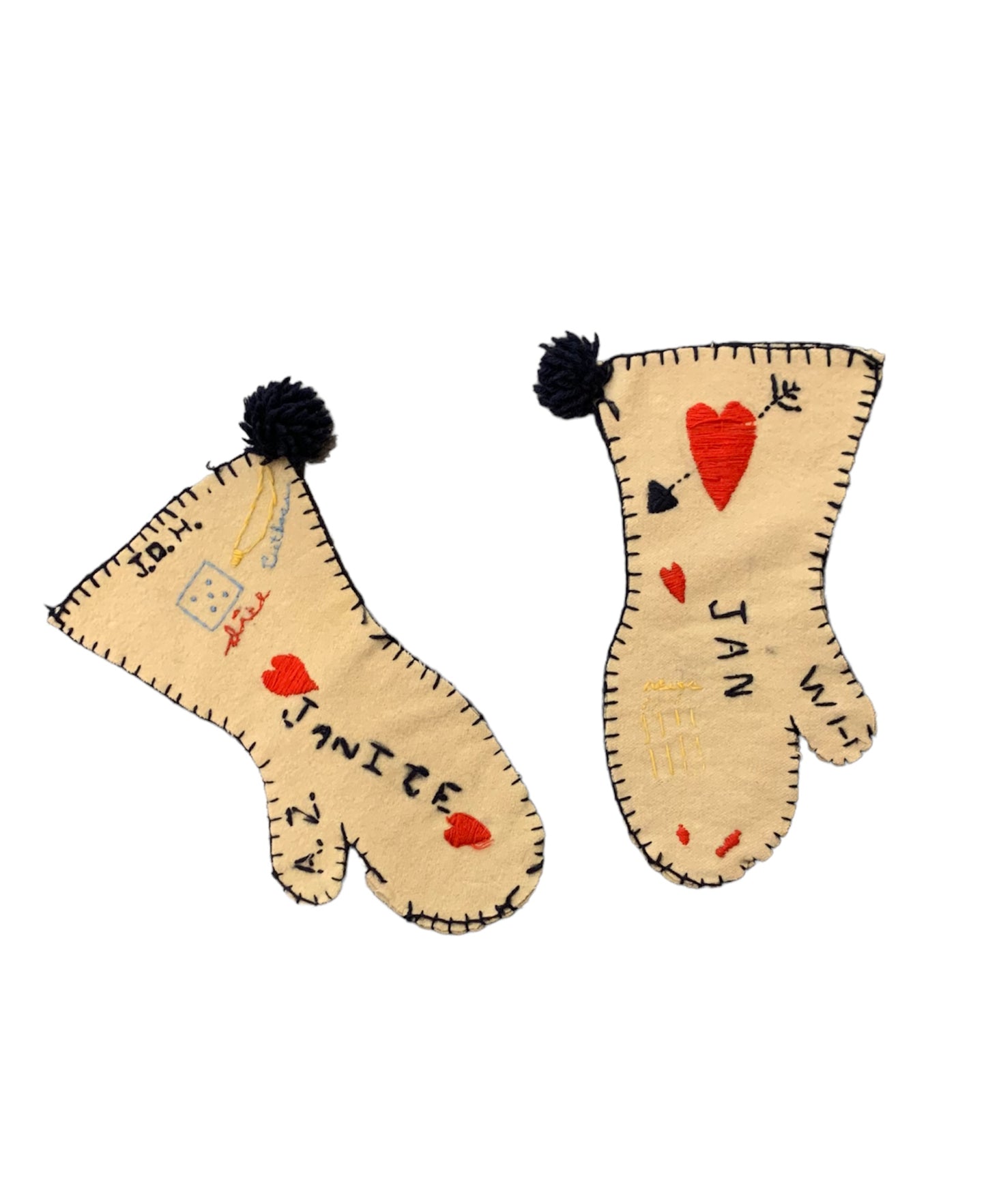 1940s Wool Commemorative Signature Cheerleader Mittens
