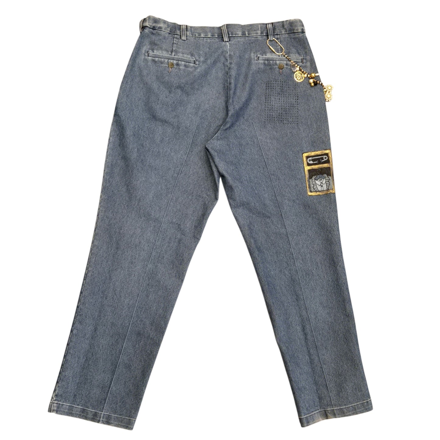 Hand-Painted Jeans with Custom Chains by The Little Merle x Style Divergent