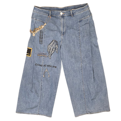 Hand-Painted Jeans with Custom Chains by The Little Merle x Style Divergent
