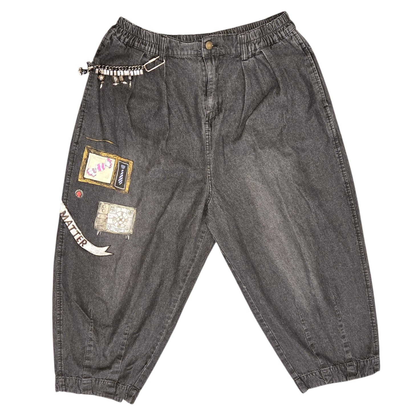 Hand-Painted Jeans with Custom Chains by The Little Merle x Style Divergent