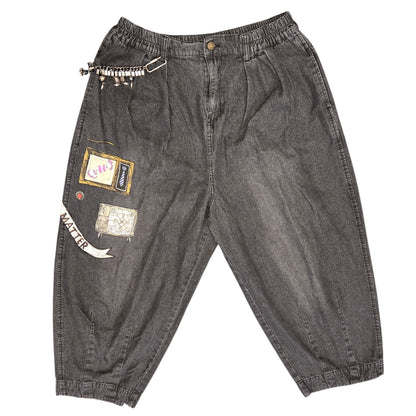 Hand-Painted Jeans with Custom Chains by The Little Merle x Style Divergent