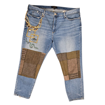 Hand-Painted Jeans with Custom Chains by The Little Merle x Style Divergent
