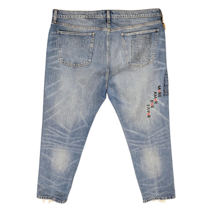 Hand-Painted Jeans with Custom Chains by The Little Merle x Style Divergent