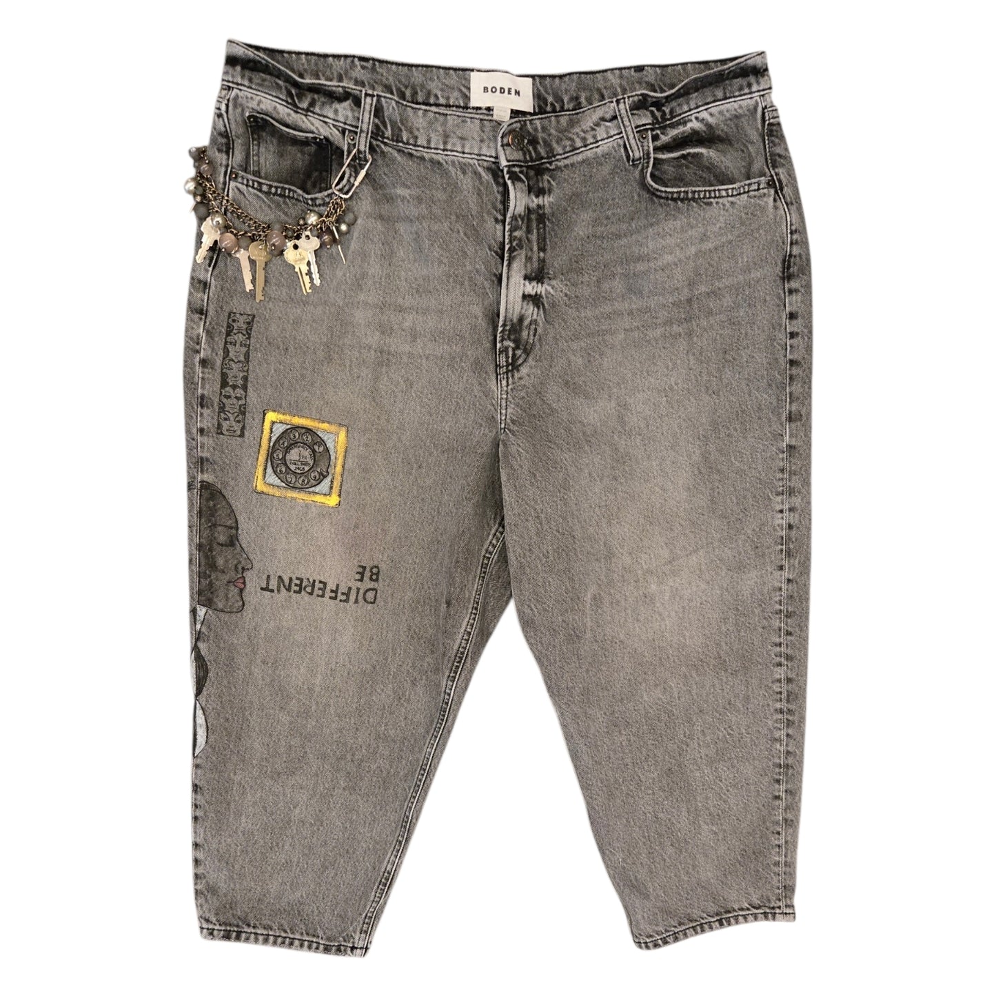 Hand-Painted Jeans with Custom Chains by The Little Merle x Style Divergent