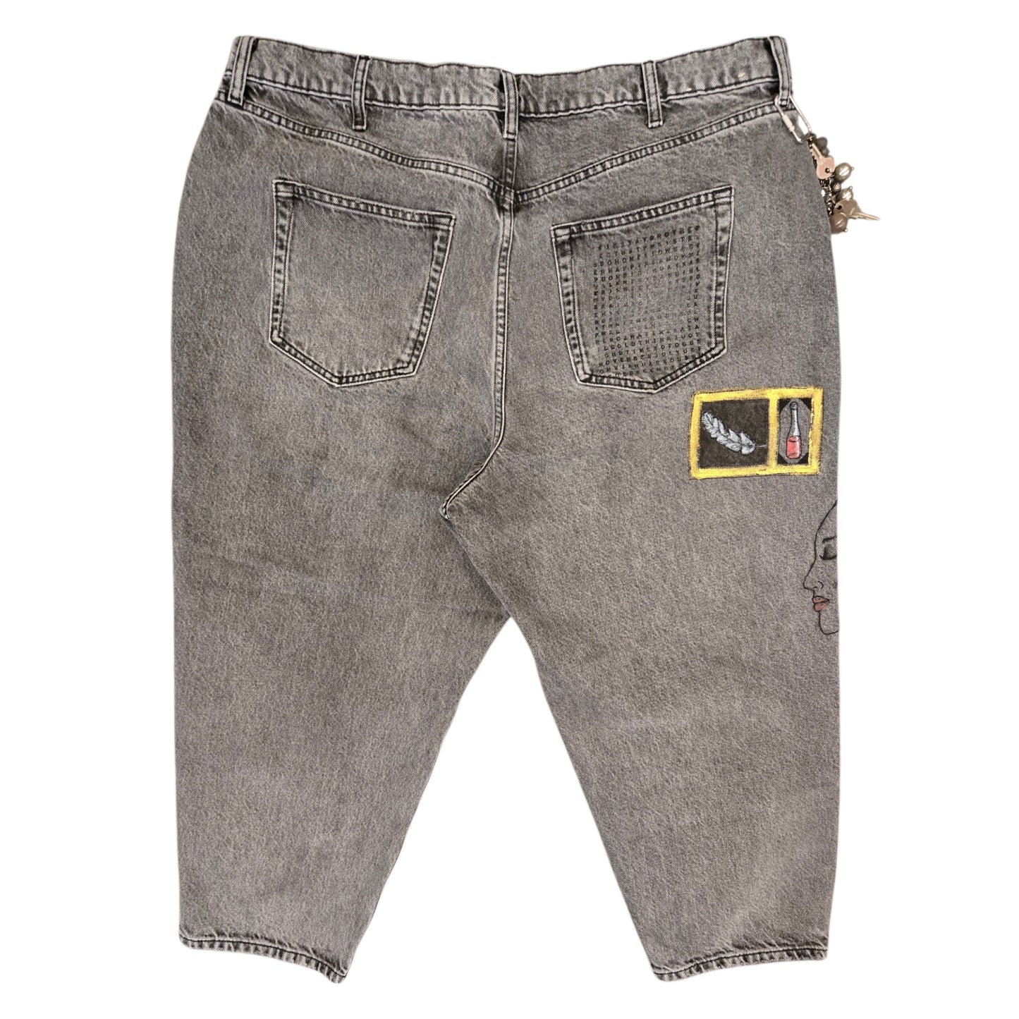 Hand-Painted Jeans with Custom Chains by The Little Merle x Style Divergent