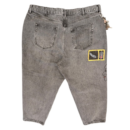 Hand-Painted Jeans with Custom Chains by The Little Merle x Style Divergent