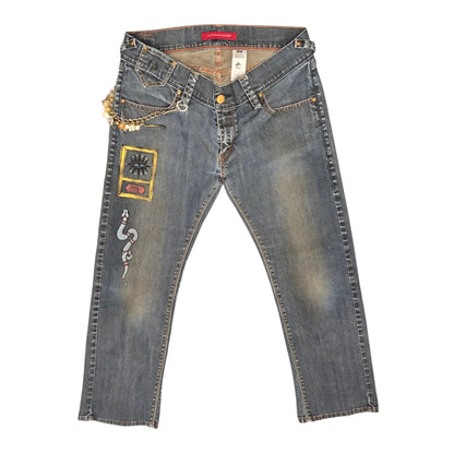 Hand-Painted Jeans with Custom Chains by The Little Merle x Style Divergent