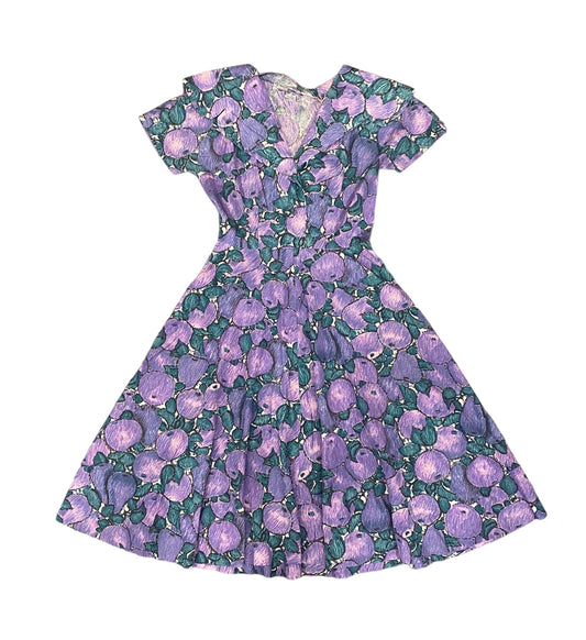 1950s Blueberry Dress w/Large Collar