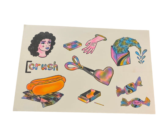 Crush Risograph Print by Soft Stella
