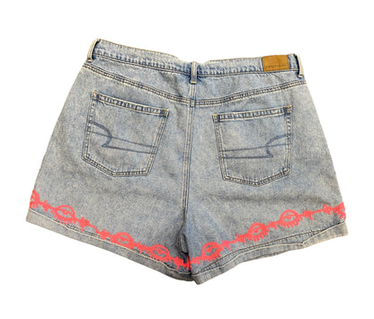 All Seeing Eye Barbed Wire Mom Jean Shorts by Seattle Chainstitch Massacre x Doll Parts