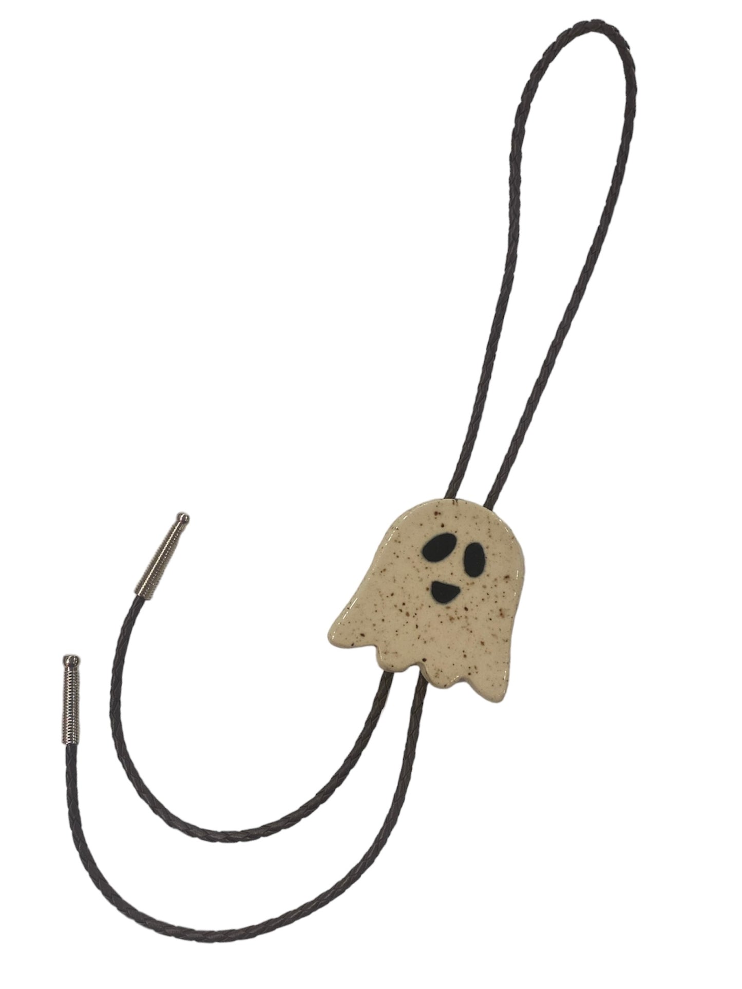 Handmade Ceramic Ghosty Bolo Tie by The Introverted Potter