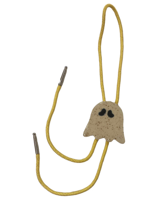 Handmade Ceramic Ghosty Bolo Tie by The Introverted Potter