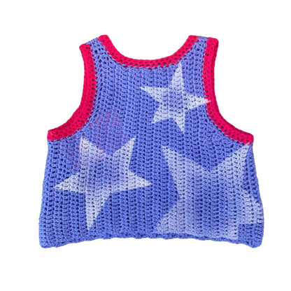 Handmade Crochet Tank with Airbrush Stars by Stoopid Chic