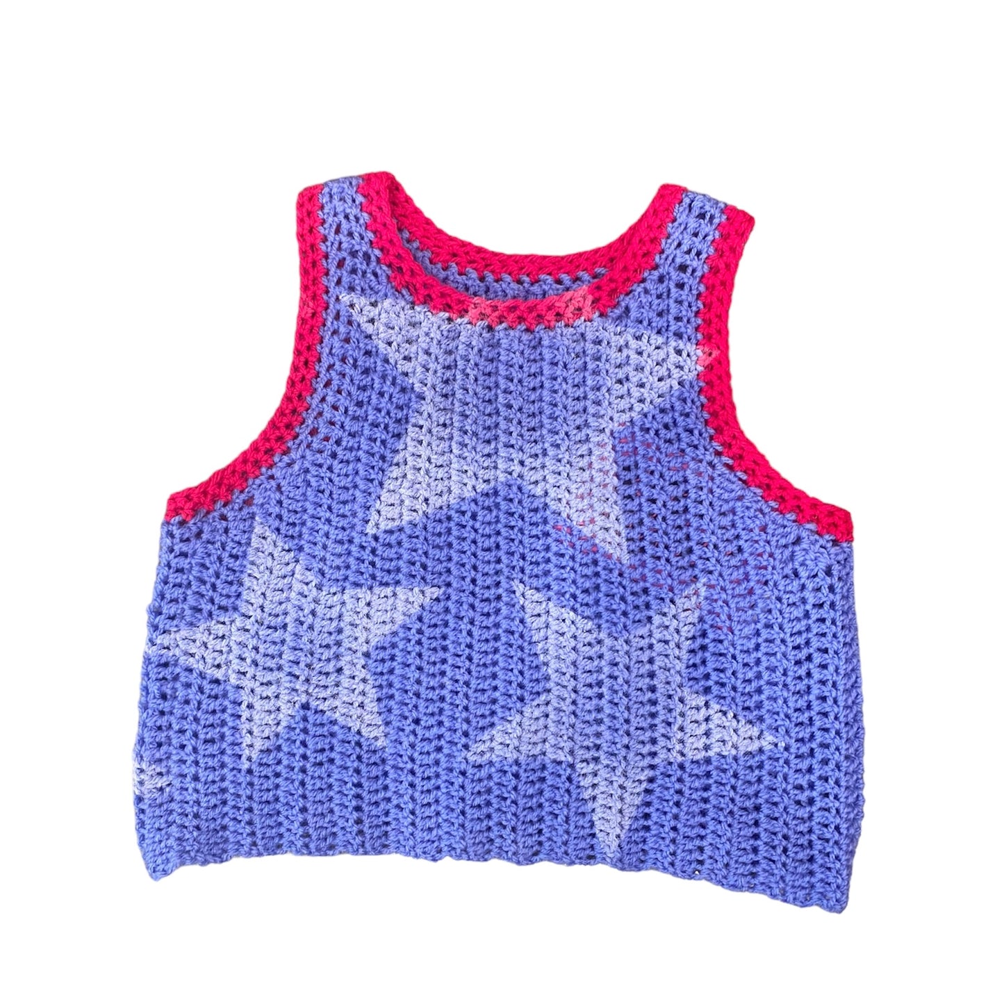 Handmade Crochet Tank with Airbrush Stars by Stoopid Chic