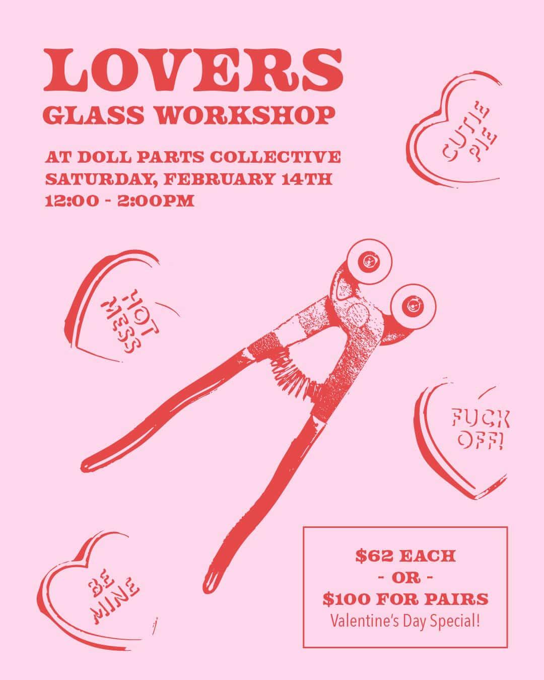 Valentine’s Glass Crafternoon with Manic Pixie Dream Squirrel - Saturday, February 14th - 12pm-2pm