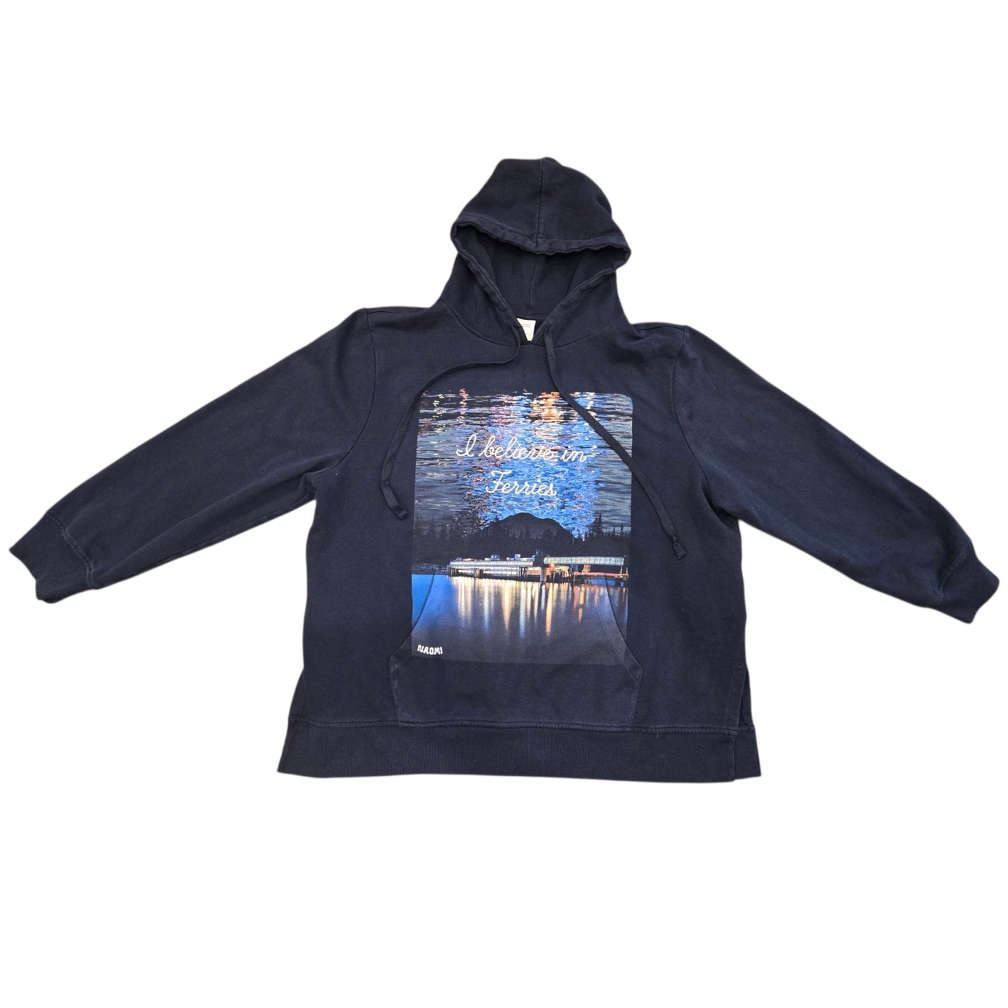 I Believe in Ferries Navy Blue Hoodie - Size 2XL