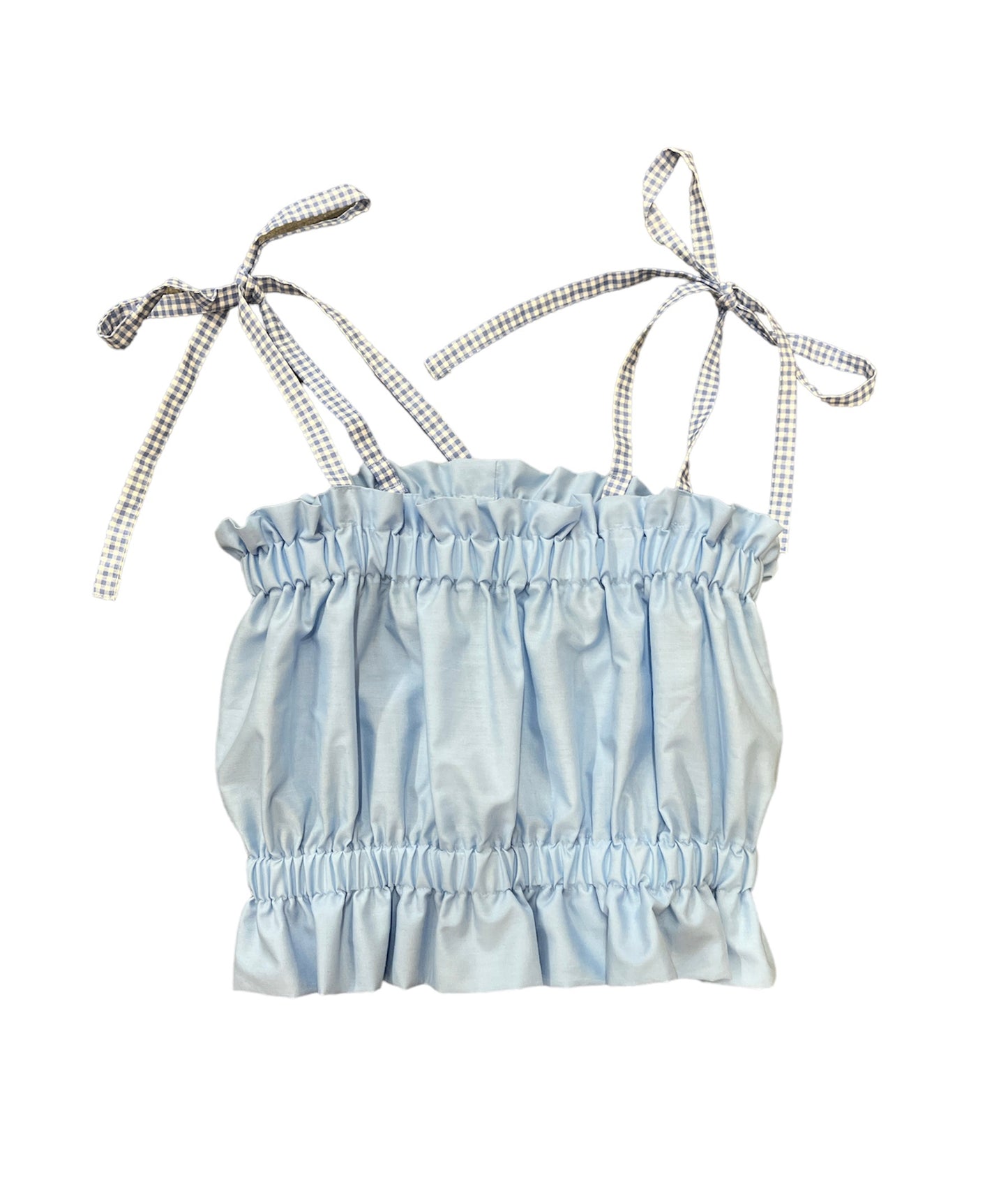 Blue Strappy Crop Top by Emma Made