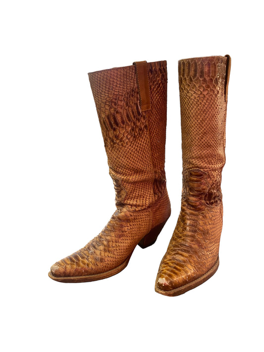 80s Snakeskin Cowboy Boots