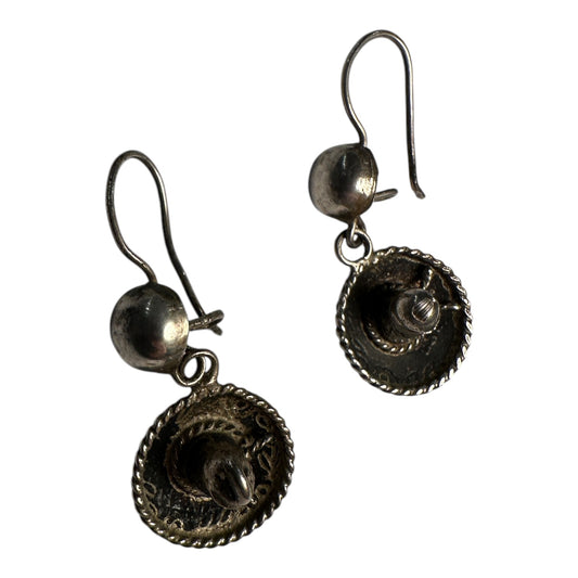 Sterling Silver 60’s Sombrero Earrings