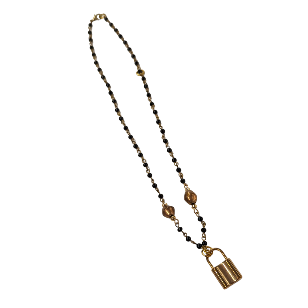 Golden Lock Necklace by The Little Merle