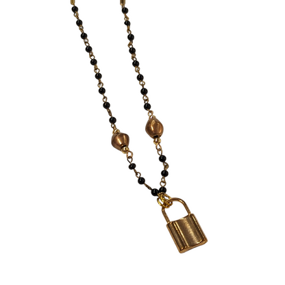 Golden Lock Necklace by The Little Merle