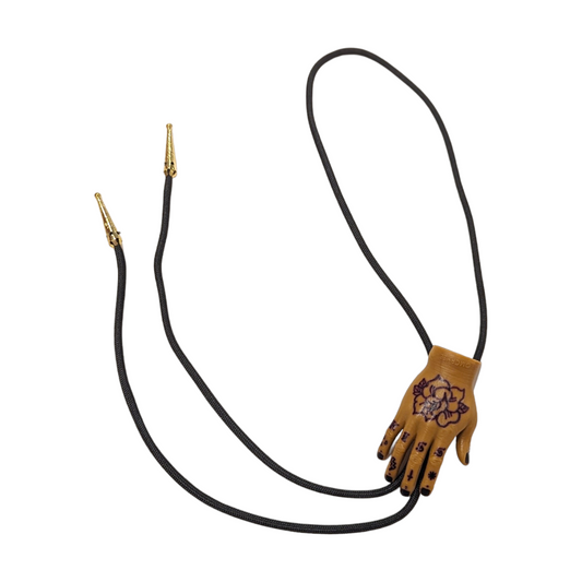Handmade Tattooed Hand Bolo Tie by Welcome Gnome