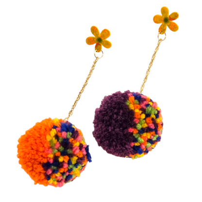 Pompom Earrings by Mix and Mack