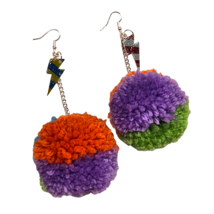 Pompom Earrings by Mix and Mack