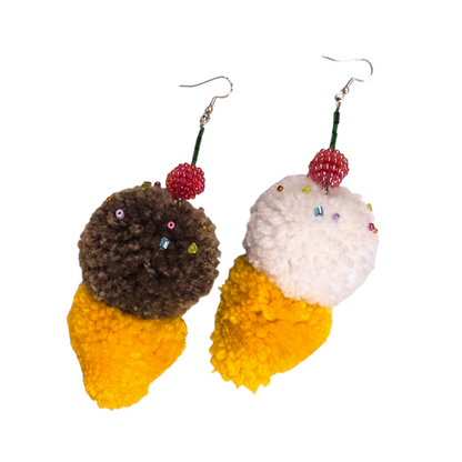 Pompom Earrings by Mix and Mack