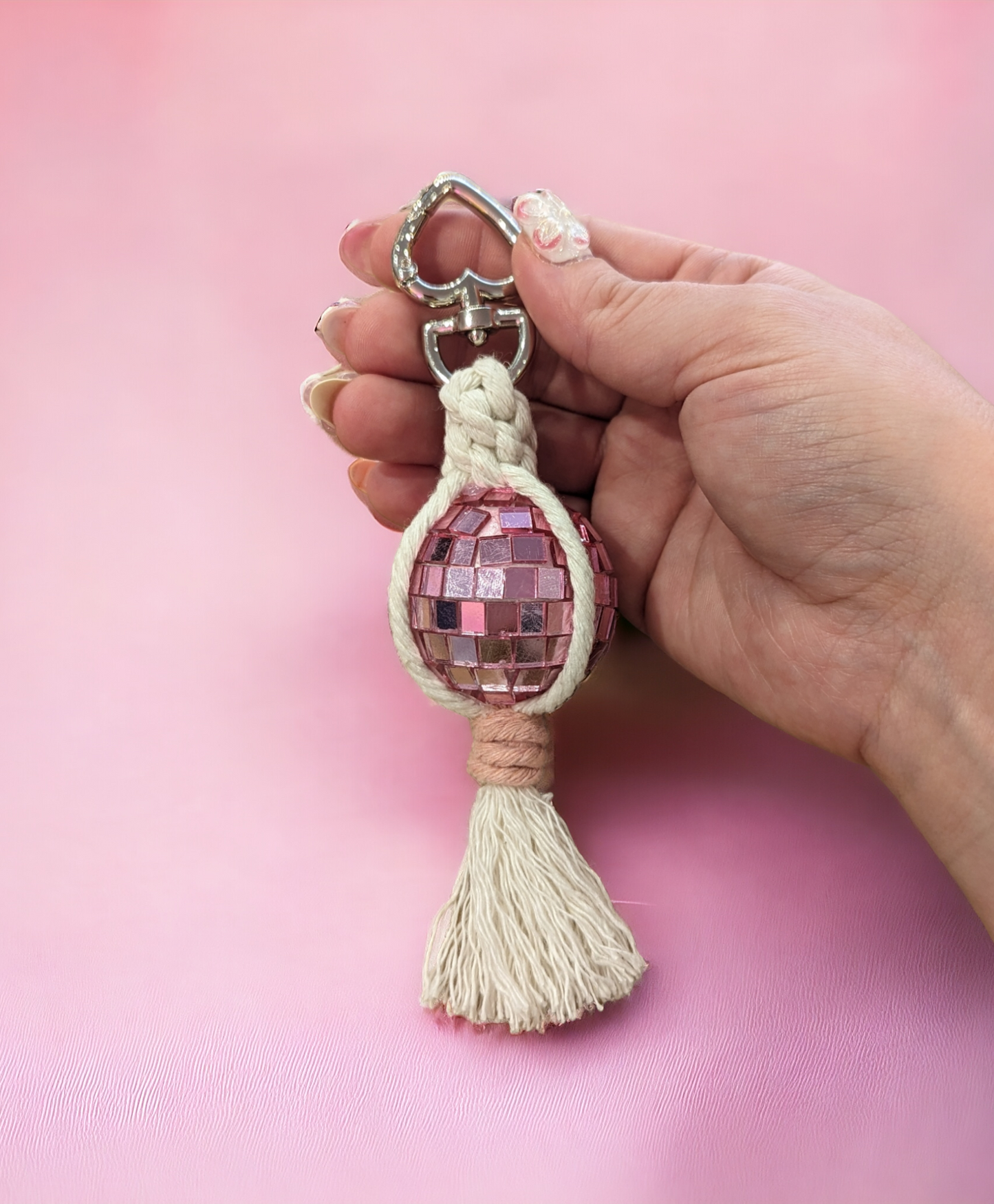 Macrame Disco Ball Keychains by BohoBaby