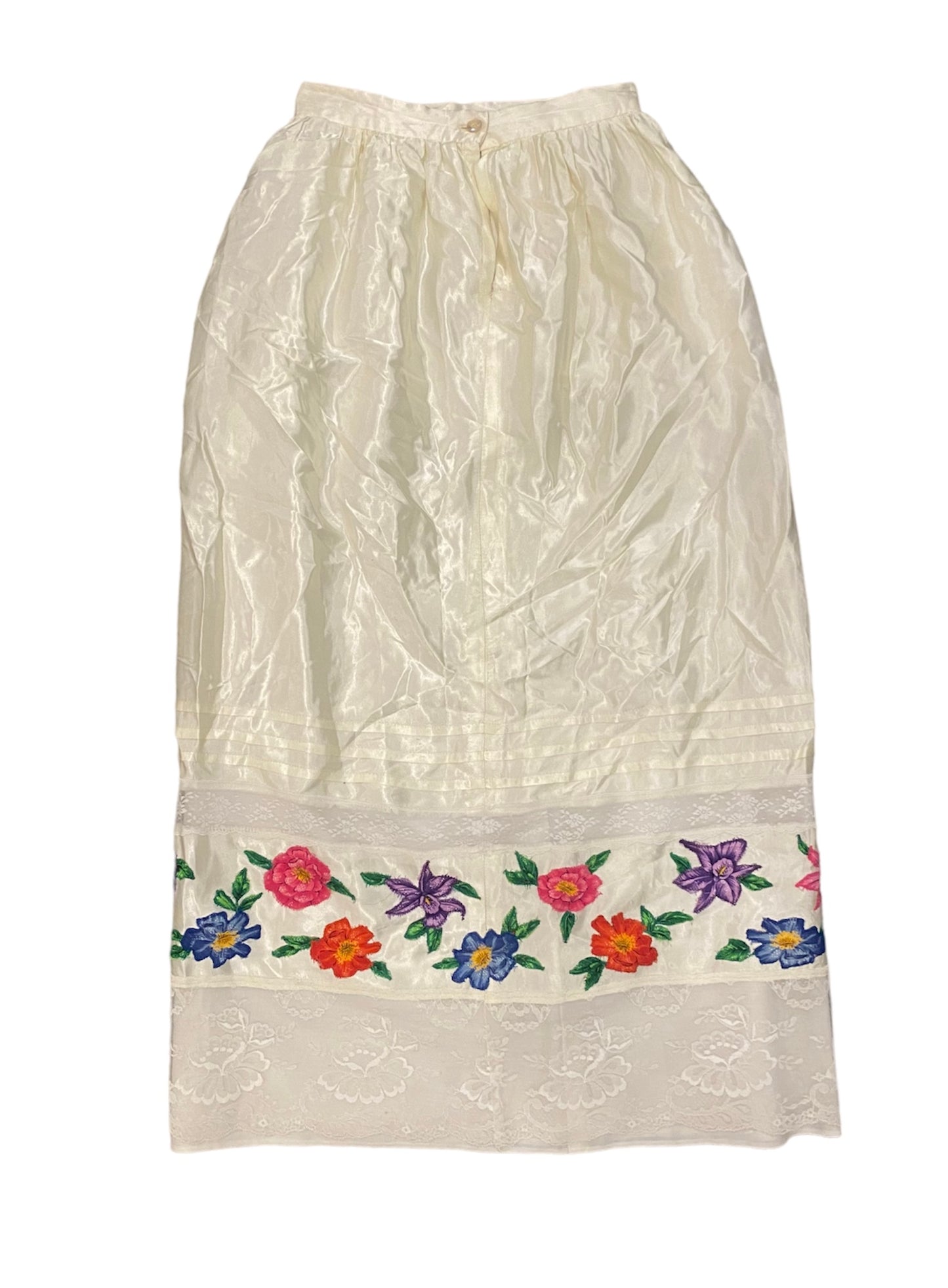 1960’s Handmade Floral Satin Skirt
