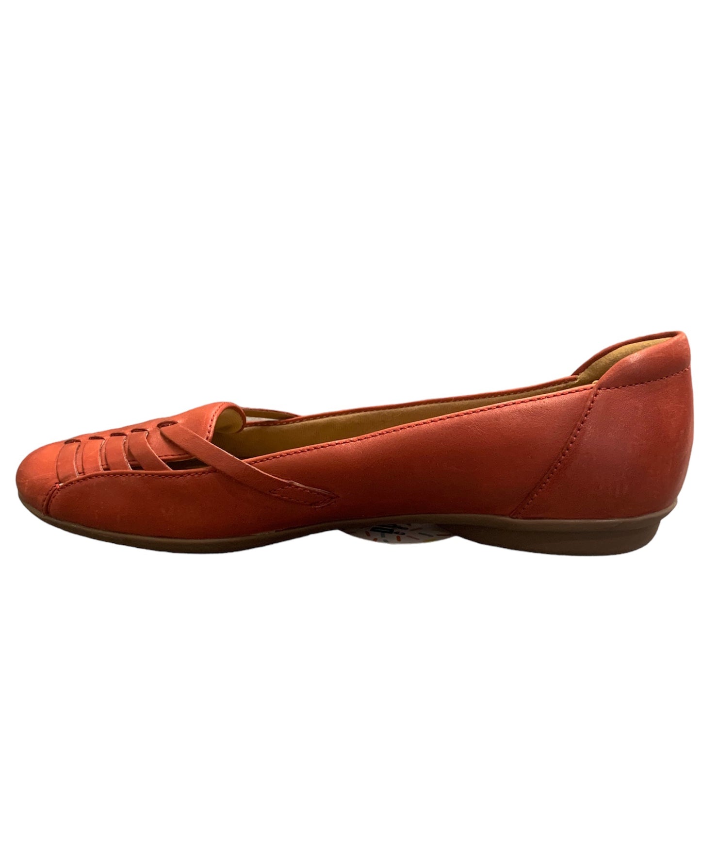 Red leather flats by Clarks