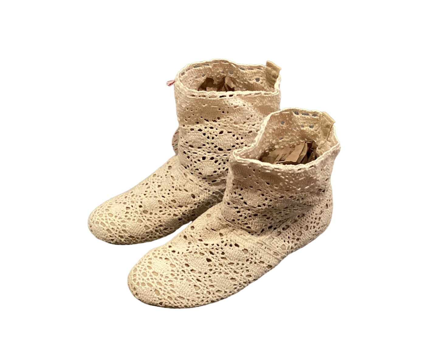 Ivory crochet booties