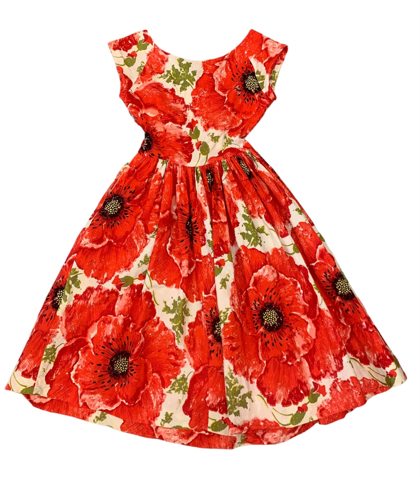 1950s Poppy Print Dress