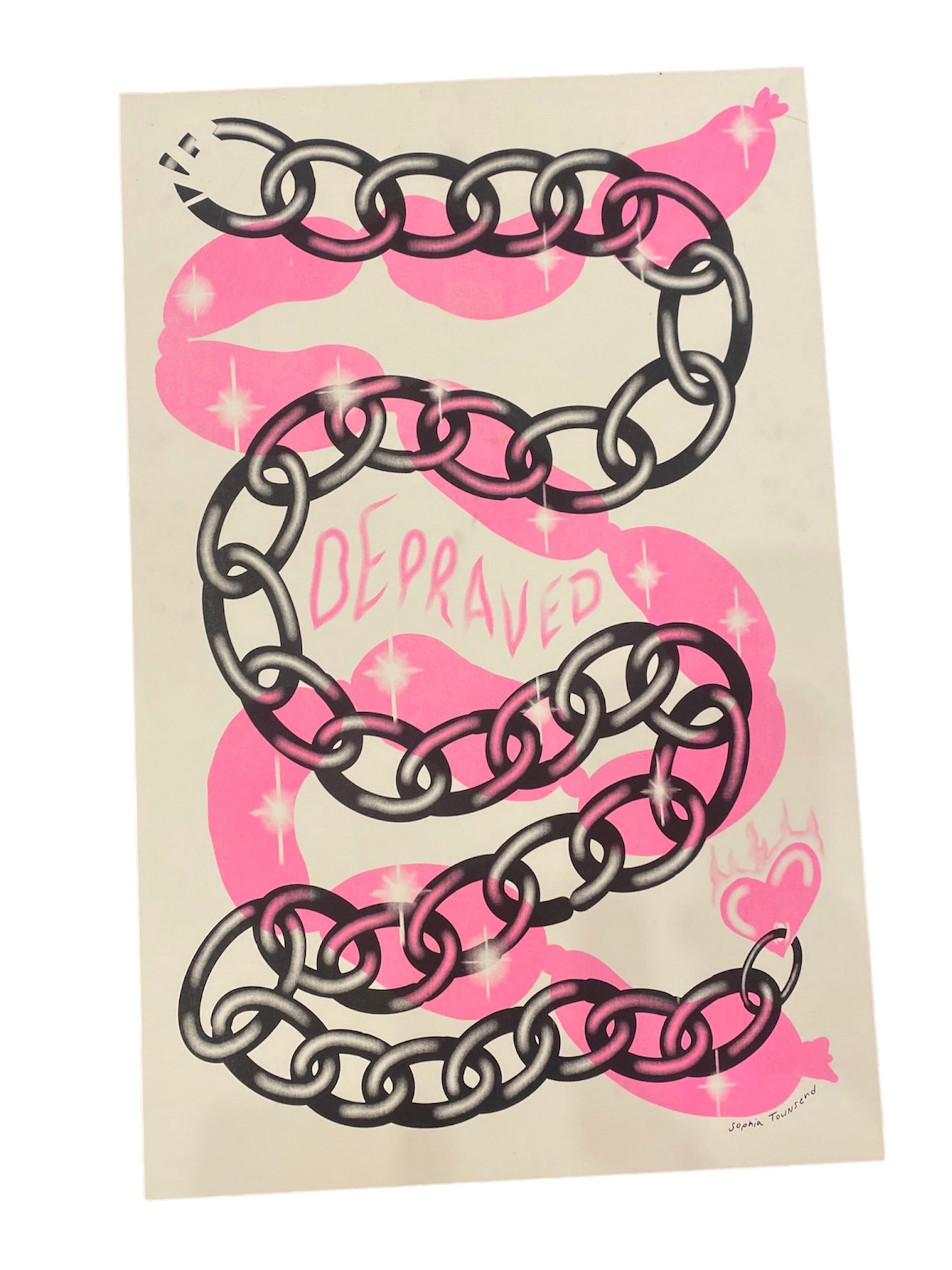Handmade ‘Depraved’ Risograph Print by Stoopid Chic