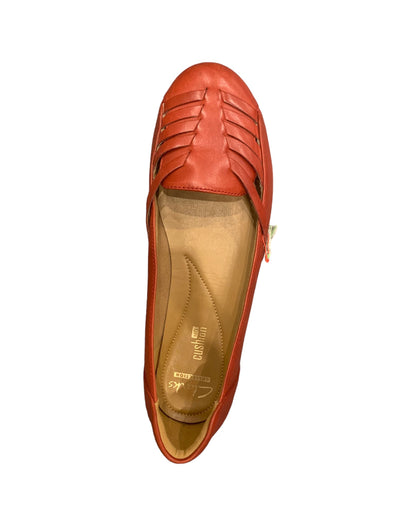 Red leather flats by Clarks