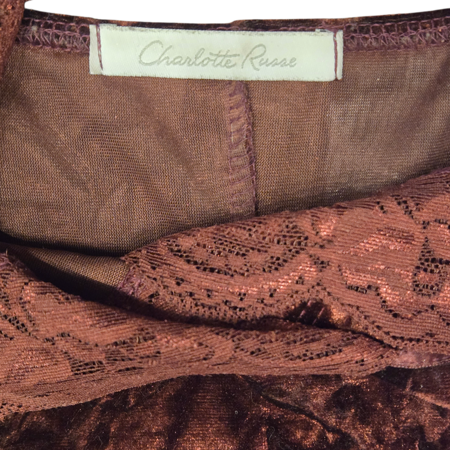 Y2K Maroon Velvet Mall Goth Slip Dress by Charlotte Russe