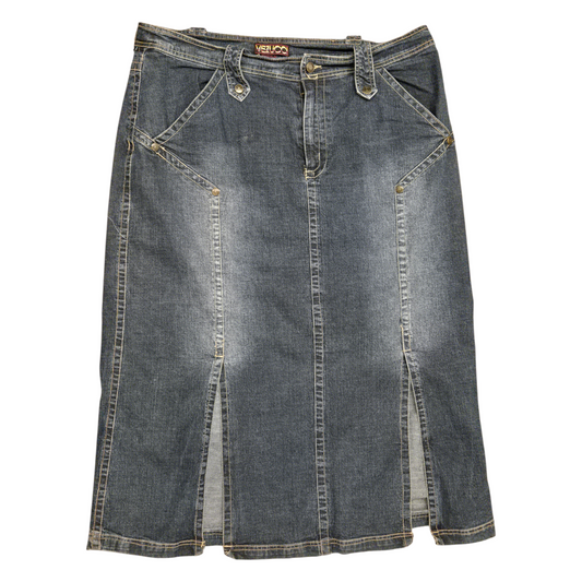 Y2k Vezucci Denim Midi Skirt