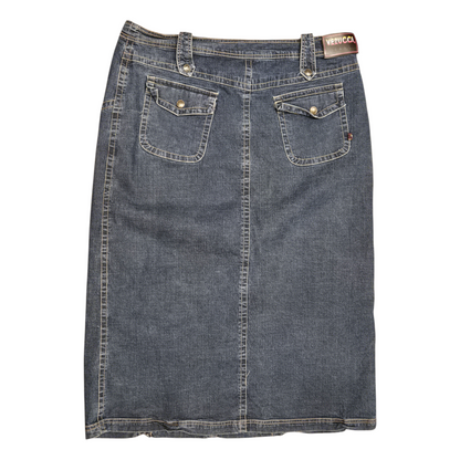 Y2k Vezucci Denim Midi Skirt